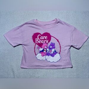 Care Bears All Over Print Cropped T-Shirt Vintage Graphic Tee Sz Small